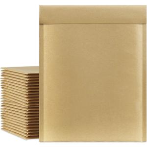 UCGOU Natural Kraft Bubble Mailers 9.5x14.5 Inch 25 Pack Brown Padded Envelopes #4 Large Mailing Packages Self Sealing Tear Resistant Boutique Bulk Shipping Bags for Clothes Book and More (10.5x14.5" 25PC)
