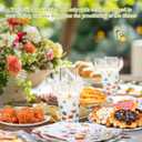 400 Pcs Wild Floral Disposable Paper Plates Napkins Cups Serve 50 Watercolor Floral Tableware Set for Spring Wedding Tea Party Decoration Bridal Shower Baby Shower(Cute Color,Novel Style)