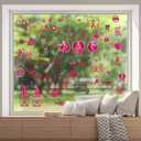 75 PCS Breast Cancer Awareness Window Clings for Glass Windows Breast Cancer Window Stickers Decals Pink Ribbon Breast Cancer Awareness Window Decorations