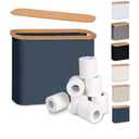 efluky Toilet Paper Basket with Lid, Toilet Paper Organizer for Bathroom, Free Standing Toilet Paper Holder with Storage, Blue