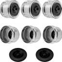JVNZAM 6PCS 2.44'' Trailer Hub Dust Cap Trailer Axle Grease Cap with 8PCS Rubber Plugs, Steel Wheel Bearing Dust Caps Fit for Most Standard 5200 to 6000 Pound Axles Boat Trailer Camper RV