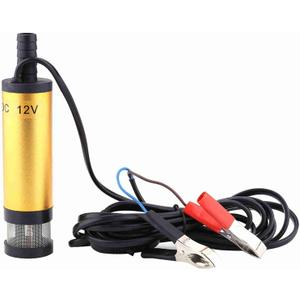 DC 12V Submersible Water Pump, 12V Water Transfer Pump, 8500R/M Mini Water Pump, Small Sump Pump Portable, 12 L/min Oil Water Stainless Steel Pump for Kerosene (12v gold)