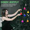 TEHAUX 10 Pack Christmas Booze Balls 50ml  Clear Light Bulb Drink Ornaments with Gold Hanging Caps, Fillable Plastic Shot Bottles for Tree Decorations, Party Drinks DIY Gifting