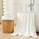 Large Bath Towels Set 30x60 Inches Super Soft Absorbent Microfiber Shower Towels for Bathroom Quickly Drying (White,PK 6)