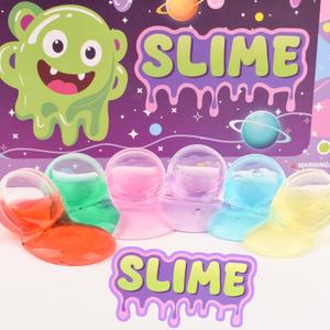 24 Pack Valentine Day Crystal Clear Slime Party Favors, Non-Sticky, Valentines Day Gifts for Kids, Classroom Exchange Stress Relief Fidget Toys Boys Girls, Easter Basket Stuffers