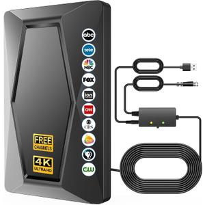 2025 TV Antenna Indoor Antenna for Smart TV Long Range Reception HD Digital Antenna Outdoor with Amplifier Signal Booster for Local Channels Supports 4K 1080p