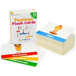 Emotion Cards for Kids, Feeling Cards Game | 60 Emotion & Feeling Flash Cards for Kids | Learn Feelings and Needs Cards | Teach Mixed Emotions & Emotional Intelligence Cards to Children & Toddlers