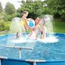 2025 Upgraded Higher Pool Fountain for Above Ground and Inground Pools, 360 Adjustable Dual Spray Waterfall Pool Sprinkler Cooler, Outdoor High-Pressure Pool Accessories for Cooling and Relaxation (White)