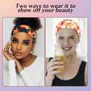 AMCAMI Boho Headbands for Women Wide Bandana Hair Bands Fall Headbands for Women Non Slip Workout Cloth Elastic Hair Accessories (Thanksgiving 3)