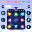 Dance Mat Toys for 3-12 Year Old Girls & Boys, Dance Mats with Light Up 8-Buttons & Wireless Bluetooth, Music Dance Toy with 5 Modes Game, Birthday Xmas Gifts for 3 4 5 6 7 8 9 10+ Year Old Girls Boys