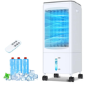 Portable Air Conditioners, 1.6 Gal Fast Cooling Evaporative Air Cooler, Portable AC Unit w/3 Spds & Cooling Mode, Swamp Cooler w/Remote, Windowless Air Conditioner for Room Office Garage (Black)
