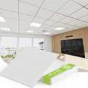 Noooza 2ft x 2ft Drop Ceiling TilesSmooth White PVC Ceiling Panel 24 x 24in. Waterproof, Washable and Fire-Rated - Reusable - High-Grade PVC to Prevent Breakage-Package of 12 Tiles