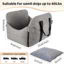 Dog Car Seat for Small/Medium Dogs.Water Repellent with Storage Pockets.Doubles as a Pet Travel Bed for Dogs Up to 40 lbs. Machine Washable Dog Carrier - Gray Schnauzer