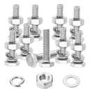 Mr. Pen- Stainless Steel Nuts and Bolts Set, 1/4"-20x1, 10 Sets, Hex Head 1/4 Bolts and Nuts Set, Flat & Lock Washers