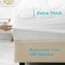 Queen Mattress Topper - Extra Thick Mattress Pad Cover - Pillow Top with Soft Breathable Spiral Fiber Filling, 8-21 Inch Deep Pocket, Cooling, White