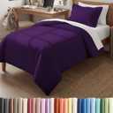Duvet Cover Twin/Twin XL Size Set - Extra Soft Twin/Twin XL Duvet Cover 68" x 90" with 1 Pillow Sham - Hotel Luxury, Easy Care, Fade Free w/ Zipper Closures & Ties - Comfy, Cozy & Breathable (Purple) (38 - Purple (No Comforter))