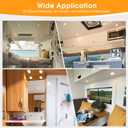 GZV RV Puck Light, RV Recessed Ceiling Light, DC 12V LED Light for Under Cabinet Camper Van Truck Motorhome Interior Lighting, 6 Pack (3000K with White Finish Warm White)