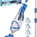 Teguy Cordless Pool Vacuum with Telescopic Pole, 18.5 GPM Powerful Suction, 1.5H Supercharge Technology, Handheld Rechargeable Pool Vacuum Cleaner for Above Ground/Inground Pools, Hot Tubs, Spas