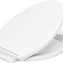 KOHLER K-27331-0 Glissade ReadyLatch Quiet Close Elongated Toilet Seat, White, Grip-Tight Hardware, Quiet Close Lid Prevents Slamming