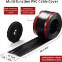16.4ft Cord Cover Floor, Soft PVC Cord Covers for Wires on Floor, Self-Adhesive Floor Cable Cover Cord Hider, Floor Cable Management Cable Protector for Commercial Office Carpet/Floors/Wall Black