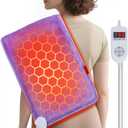 Far-Infrared Heating Pad for Back: 2-3 Inches Penetrates Muscles Deeply for Stiffness Chronic Pain - 3S Fast Heating Extra Hot to 160 for Women from Desk Job - 4H Auto Off Graphene
