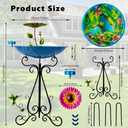 DREAMSOUL 20" Dia Bird Bath Stand Metal Birdbath with Folding Bracket, 2 in 1 Hummingbird Deep Bird Bath for Outside
