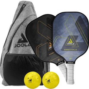 JOOLA Pickleball Paddles & Sets  Agassi Shape or Essentials  Fiberglass or Carbon Fiber Surface  UPA-A & USAP Approved  Single Paddle or Pickleball Set with Balls & Bag  Enhanced Spin & Control