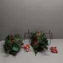 Set of 2 Pathway Christmas Tree Urn Filler, Lighted Artificial Mini Xmas Trees with Lights, Outdoor Christmas Decorations for Porch, Driveway, Yard (5 Pine Cones)