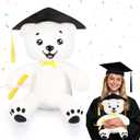 YUNVI 12 inch 2026 Graduation Autograph Stuffed Bear,Congrats Grad Graduation Plush Animal Toy Congratulations Graduation Gift for Graduate Party