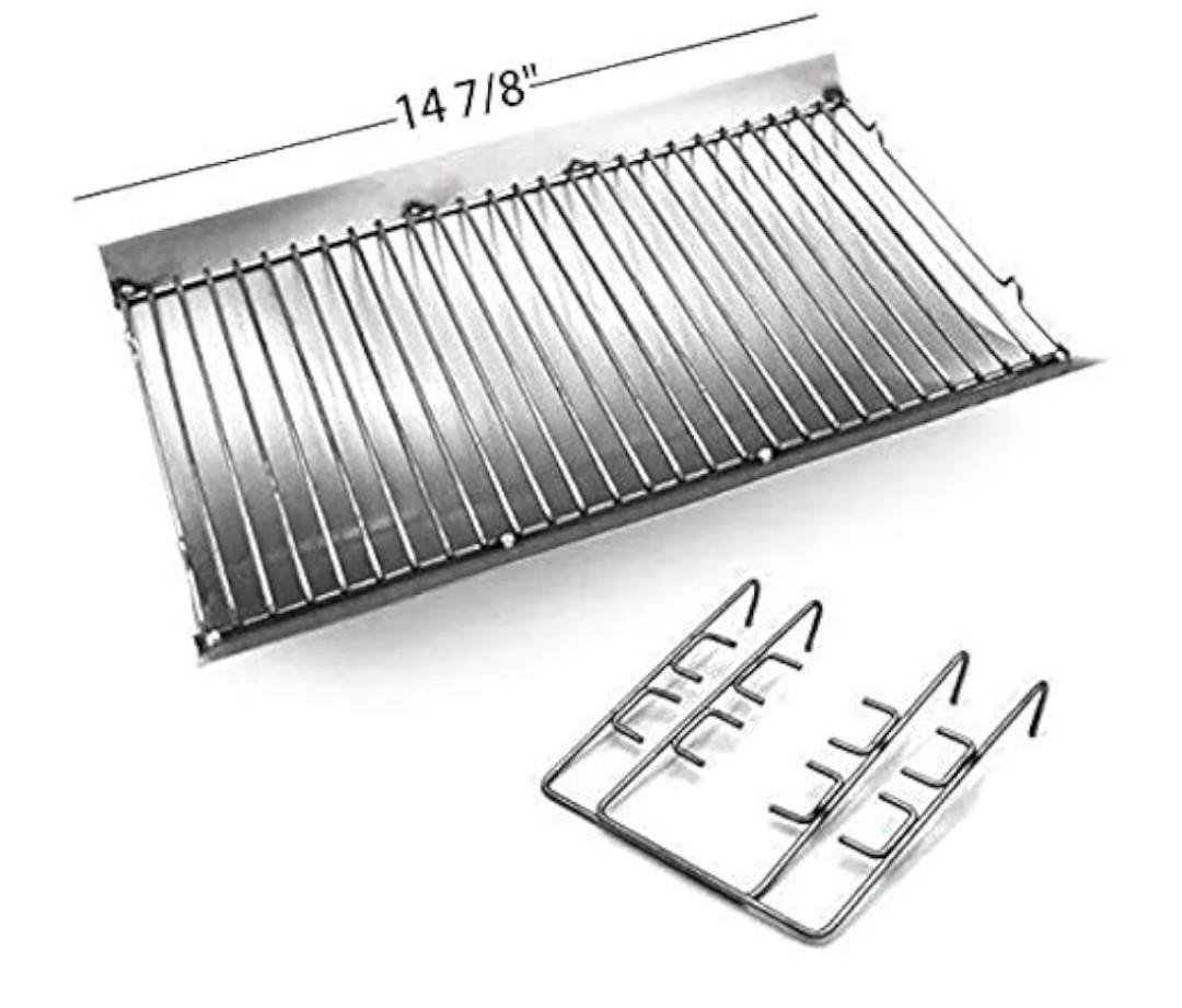 Hongso 14 7/8 Inches Fire Grate Hanger & Ash Drip Pan for Use with Char-Griller 5030 2-Burner Gas & Charcoal Grill, Replacement Parts Chargrill Ash Pan