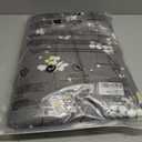 Soft Brushed Microfiber Duvet Cover Set with Zipper Closure and Corner Ties, Plum Blossom Branch Floral Printed Pattern, Grey and White Color, Reversible Design, King Size(104x90 Inches)