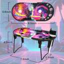 2 x Metal Tray, 8.5x3.5 Inch Tray for King Size & 1 1/4 Size, Metal Plates, Decorative Trays with Foldable Stand Brush(Purple)