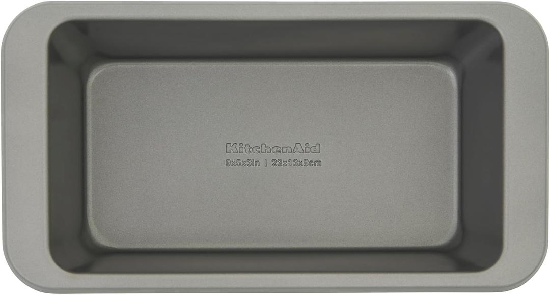 KitchenAid Nonstick Swiss Engineered Aluminized Steel Loaf Pan, Dishwasher Safe, 9 x 5 Inch, Contour Silver