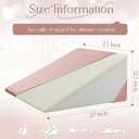 Cotton Wedge Pillow Cover for 24" x 24" x 12" Wedge Bed Pillow, Zippered Wedge Pillow Case Protector with Side Pocket, Dusty Pink (Pillow Not Included)