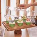 LiTY Cake Stand with Lid, 13 Rectangular Multi-Functional Cake Holder, Acacia Solid Wood 2-in-1 Dessert Table Display Set, Charcuterie Board for Cheese ,Fruit Platter, Large Acrylic Cake Dome Cover