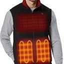 ORORO [Upgraded] Men's 4-Zone Heated Fleece Vest with Heated Collar, Lightweight Heating Vest with Battery