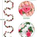 KHOYIME 9 Pack 72 FT Artificial Flower Garland, Fake Pink Roses Vines Silk Flowers Faux Plastic Outdoor Hanging Floral Ivy Garland Decorations for Wedding Arch Bedroom Home Wall Backdrop Room Decor