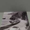 xbsifyiooa Black and White Photography Canvas Wall Art, Car Driving In Amalfi Coast Poster, Vintage Italy Coastal Travel Photo Print, Classic Car Picture for European Road Adventures 12x16in Unframed