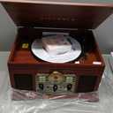 Victrola Nostalgic 6-in-1 Bluetooth Record Player & Multimedia Center with Built-in Speakers - 3-Speed Turntable, CD & Cassette Player, FM Radio | Wireless Music Streaming | Mahogany