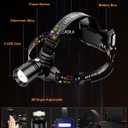 SKYFIRE Rechargeable Headlamp 3000 High Lumens, 7500mAh Motion Sensor LED Head Lights for Forehead with Zoomable, 13 Modes, 90 Adjustable Headlamps, Waterproof Head Lamp for Adults, Hunting, Fishing (Black)