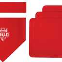 Franklin Sports Field Day Baseball Base Set - Throw Down Rubber Bases for Baseball + Softball with Home Plate - Portable Backyard Baseball, Softball, Kickball Bases - Easy Set Up Rubber Base Set Red (One Size)