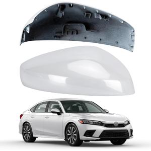Passenger Side Mirror Cover Replacement for Honda Civic 2022-2024, Civic Si Sedan 2022-2025, Type R Hatchback 2023-2025 - Right Side Mirror Covers, Mirrors Cap Without Lamp, Pearl White