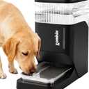 ZOMISIA Automatic Dog Water Dispenser 8L with Stainless Steel Bowl, Gravity Large Capacity Water Bowl for Dogs, 2 Gallon Pet Waterer 100% BPA Free, Black