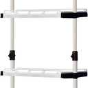 PRINCE HANGER, Multipurpose, Holds 20kg per Shelf, Heavy Duty 32mm Vertical Pole, Clothes Organizer, Breathable Resin Shelf, Ivory, Tension Rod for Closet, Walk in Closet, PHUS-0041