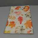 ACZHHZC Pumpkin Fall Table Runner, Maple Leaf Autumn Thanksgiving Kitchen Dining Table Decorations for Home Party Decor (White Orange 3, 13x72 Inches)