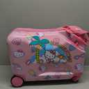 FUL Unisex Kid's Hello Kitty 21 Inch Carry On Luggage, Hardshell Rolling Suitcase with Spinner Wheels, Pink, 19 Inch