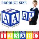 6 Pcs ABC 123 Party Decorations Back to School Decoration ABC Alphabet Party Favor Balloon Box, Block Boxes Favor Balloon Boxes Inspire Story Birthday Party Decor for School Baby Shower
