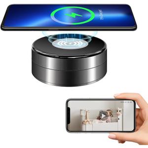 WiFi Video Recorder Real-Time Camera with Wireless Charger1080P HD,Motion Detection 160Viewing Angle Security Camera for Home Office Store(2.4/5Ghz) (Black)