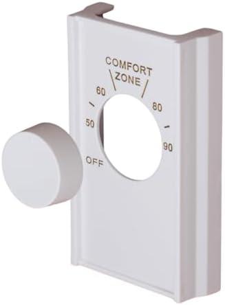 White Double Pole Line Volt Thermostat Cover with Line Volt Knob For Old Style D22 - HVAC