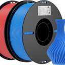 Creality PLA Filament 1.75mm Bundle 2KG, 3D Printer Filament Dimensional Accuracy +/- 0.02mm, No-Tangling Strong Bonding 3D Printing Filament, Fits for Most FDM 3D Printers (Red & Blue)